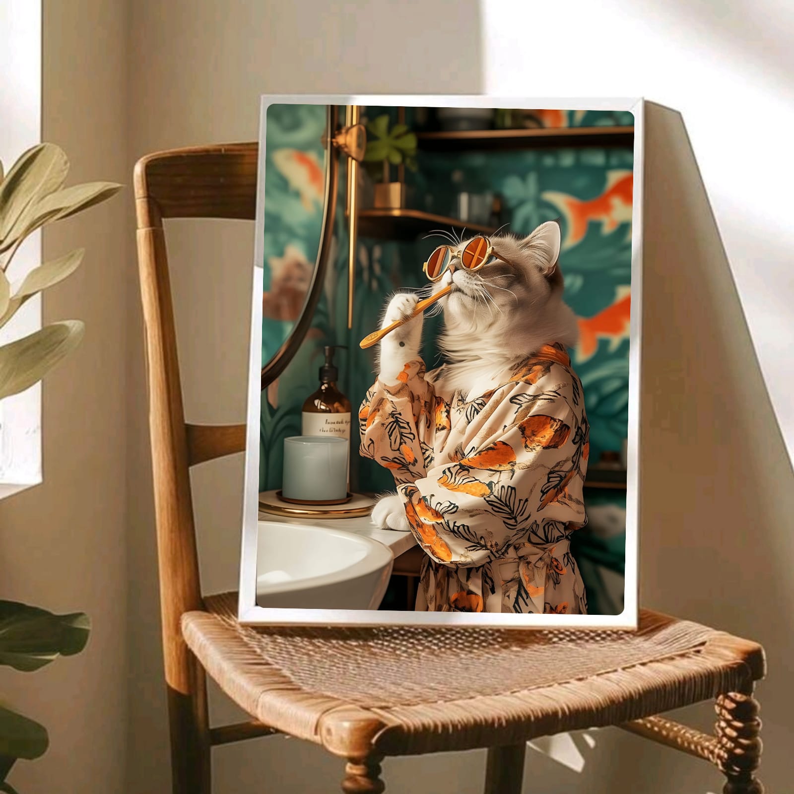 Cat house decor bathroom