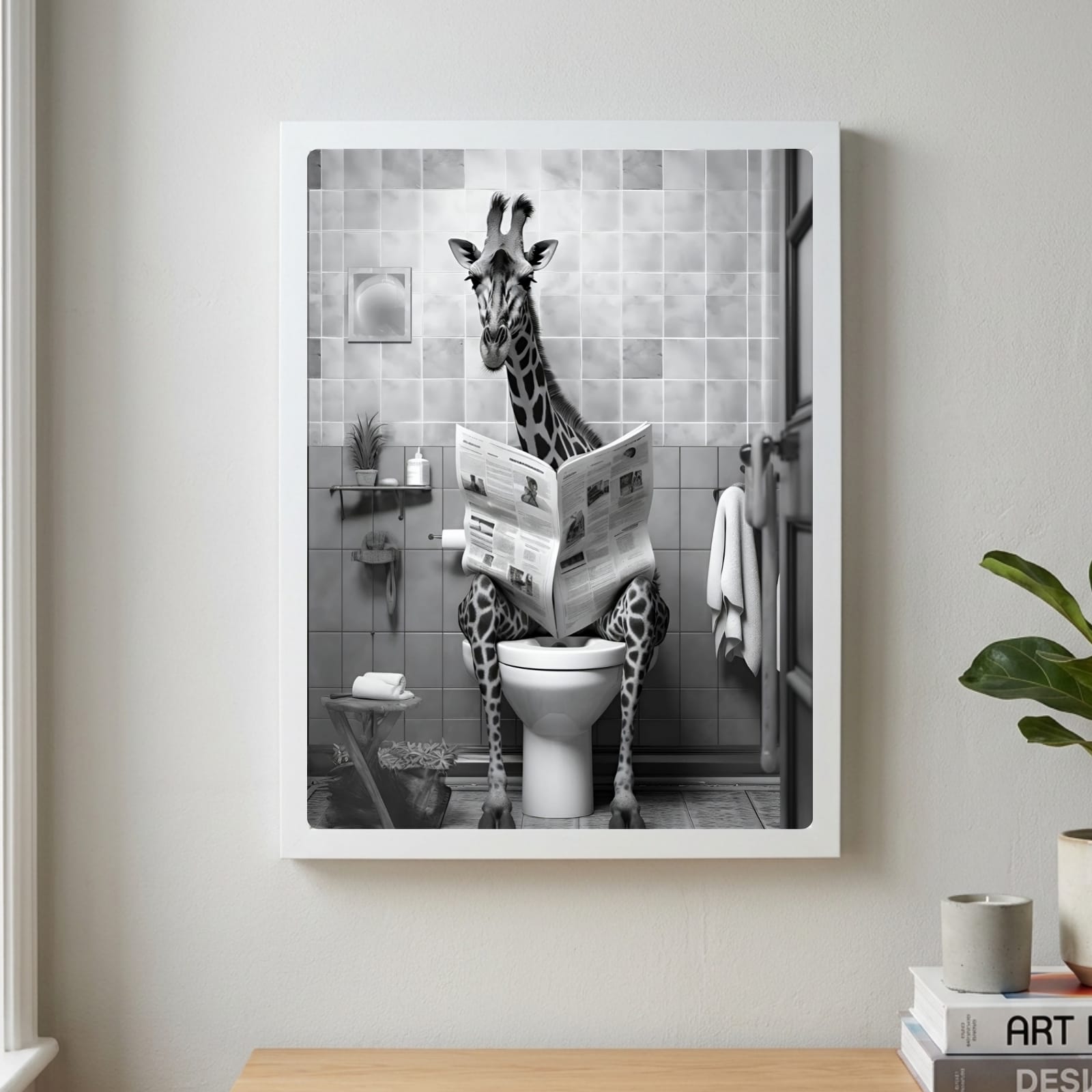 Giraffe house bathroom decor
