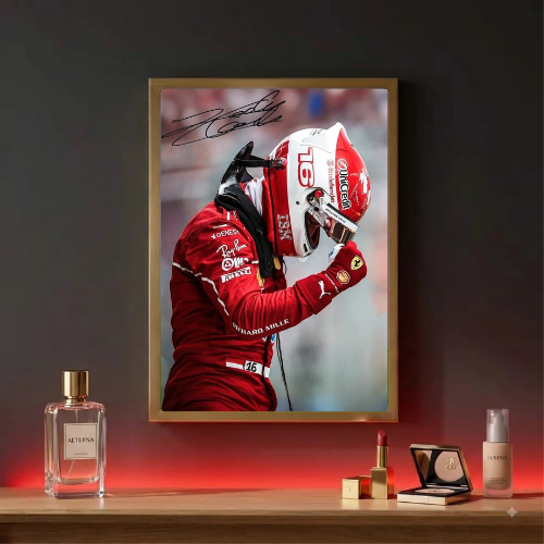 charles leclerc ferrari f1 poster with frame