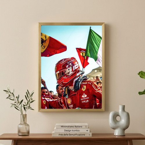 charles leclerc ferrari f1 poster with frame