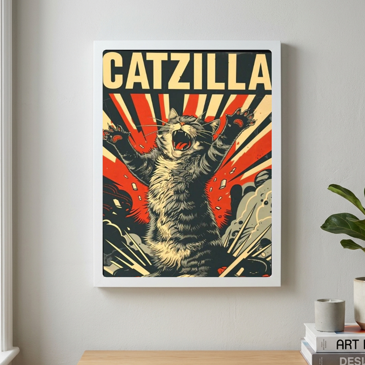 Cat poster with frame