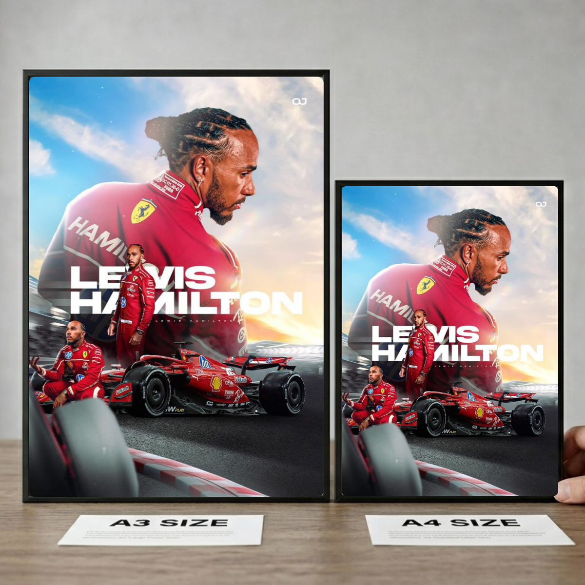 lewis hamilton ferrari poster with frame