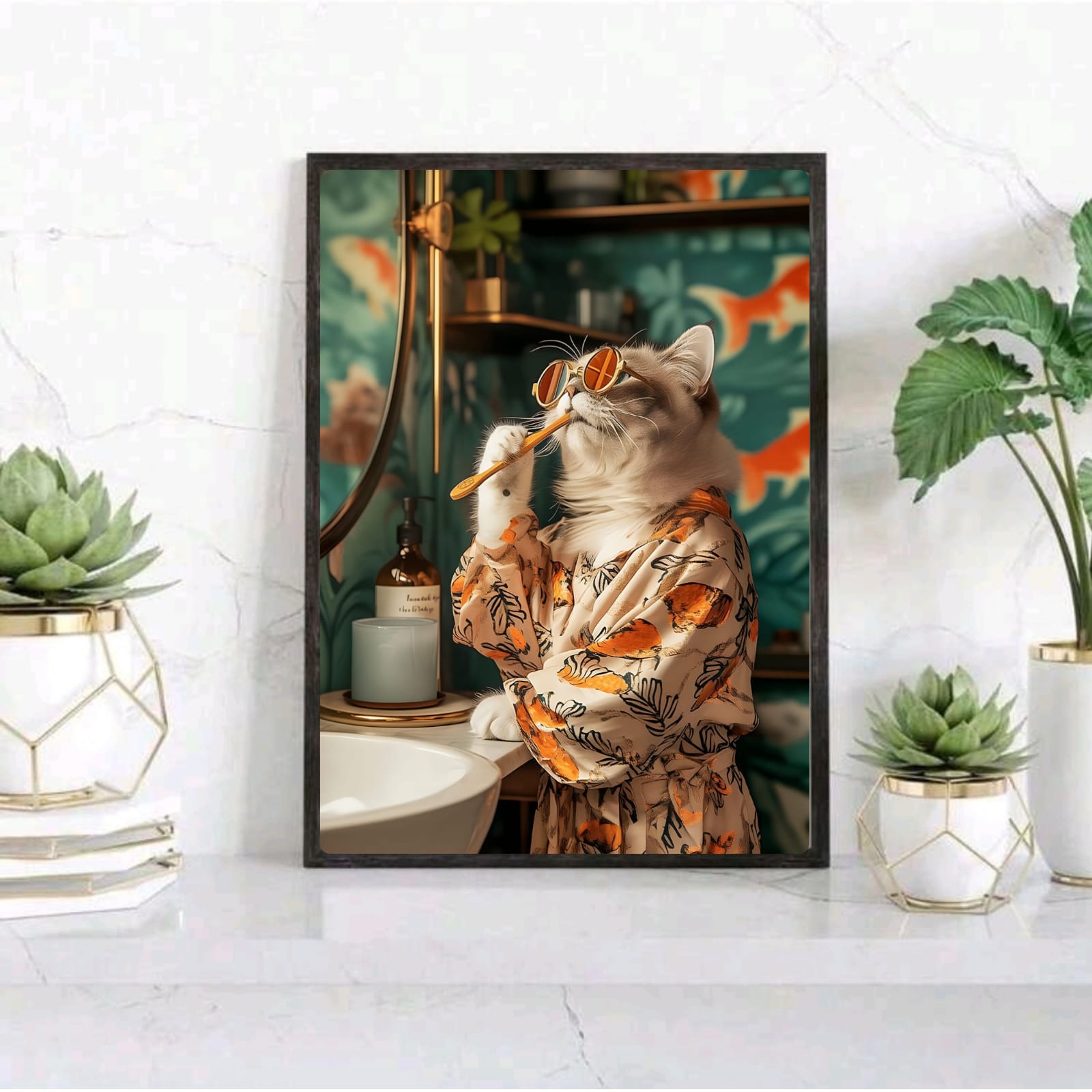 Cat house decor bathroom