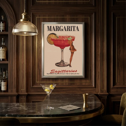 bar and restaurant decoration, margarita sagittarius