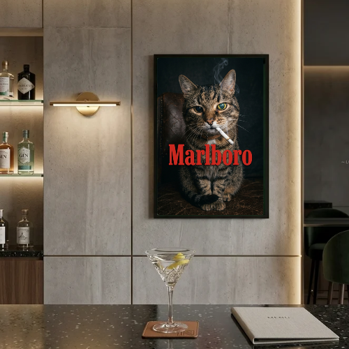 bar and restaurant decoration, Marlboro cat sigarette