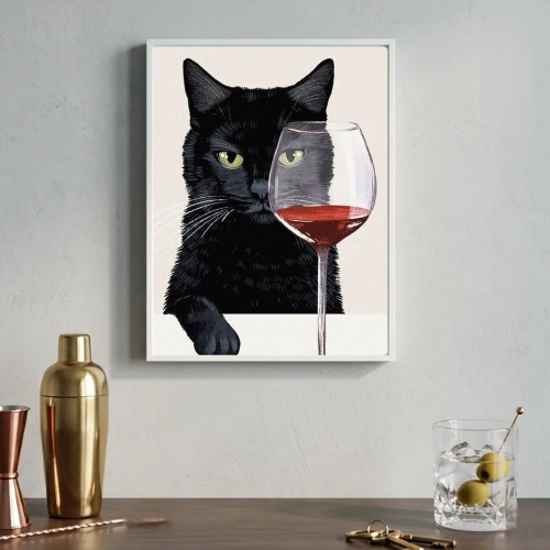 bar and restaurant decoration cat wine