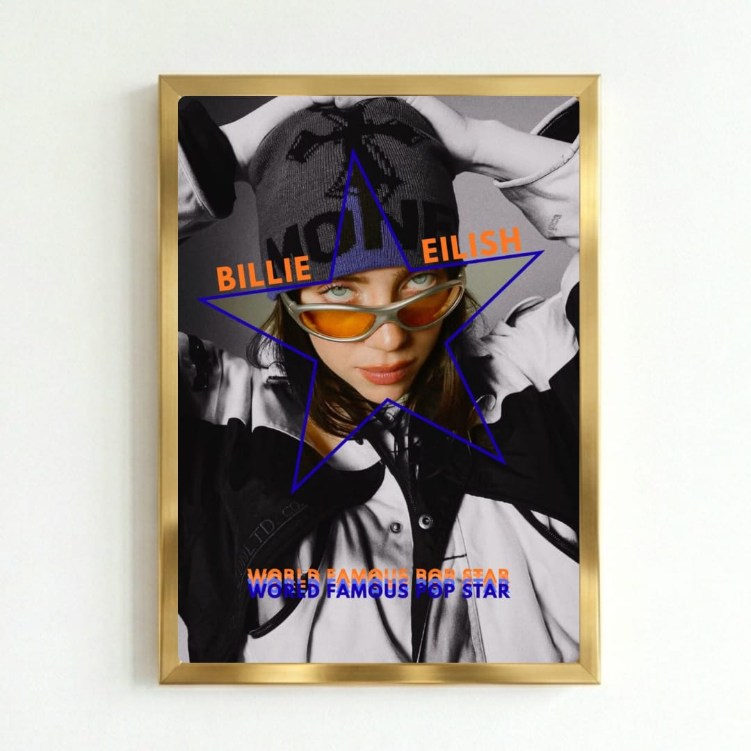 billie eilish - poster autografato