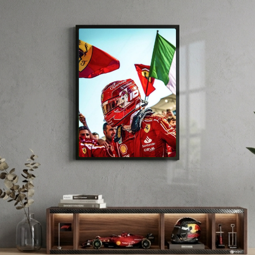 charles leclerc ferrari f1 poster with frame