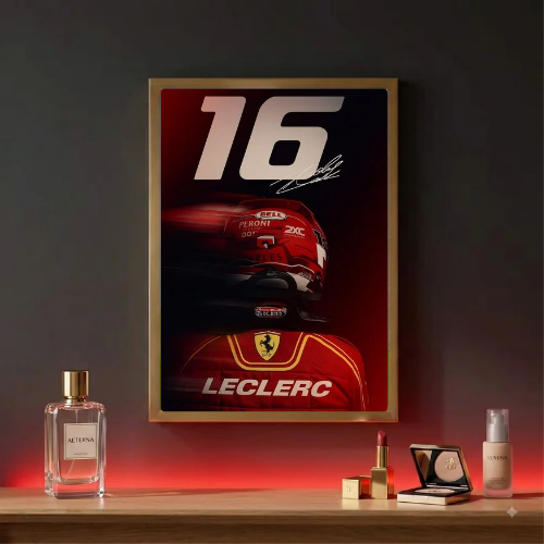 charles leclerc ferrari f1 poster with frame