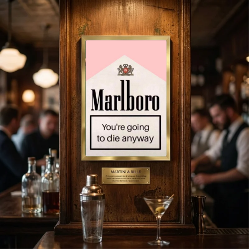 bar and restaurant decoration, Marlboro pink sigarette