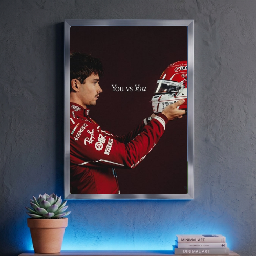 charles leclerc ferrari f1 poster with frame