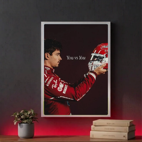 charles leclerc ferrari f1 poster with frame