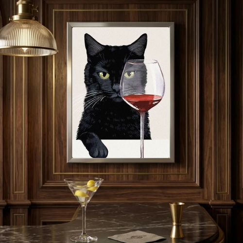 bar and restaurant decoration cat wine