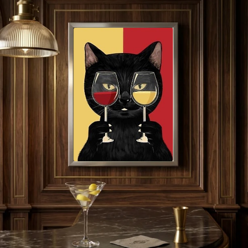 Cat Red and White Wine bar and restaurant decoration