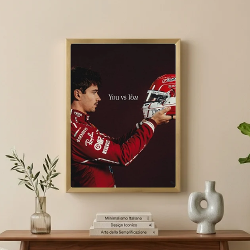 charles leclerc ferrari f1 poster with frame