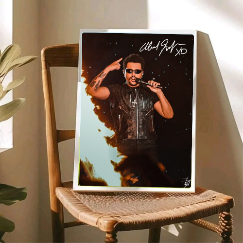 The Weeknd live autograph poster