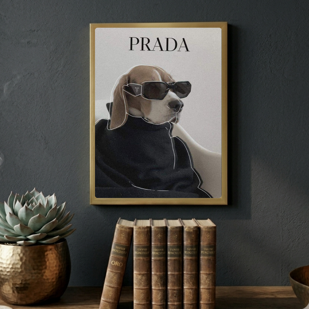 poster luxury brand dog
