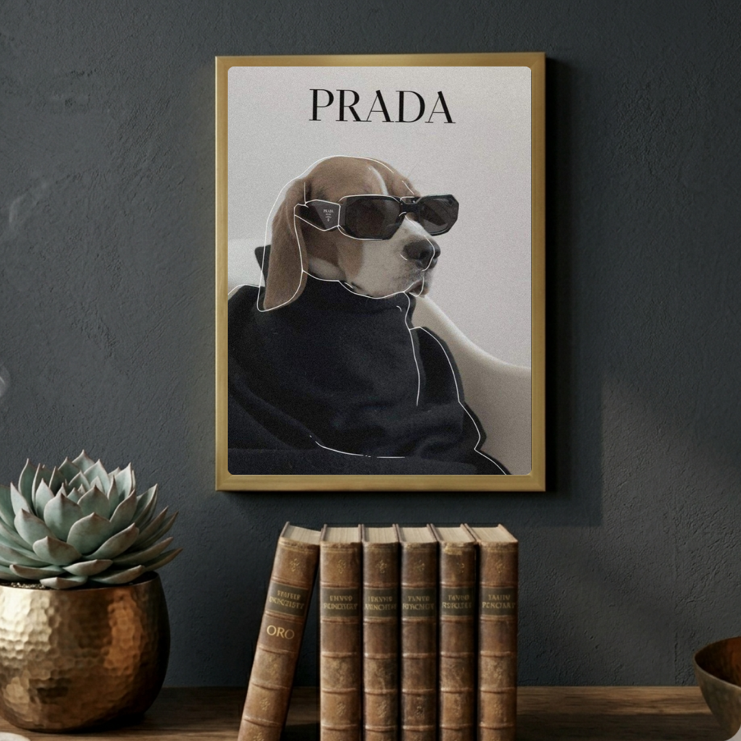 poster luxury brand dog