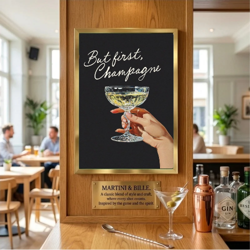 Chic Wine Champagne bar and restaurant decoration