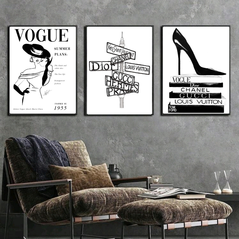 Set: luxury brand, vogue