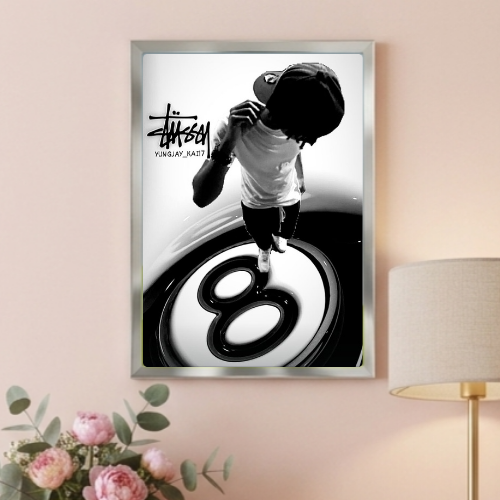 Stussy black and white