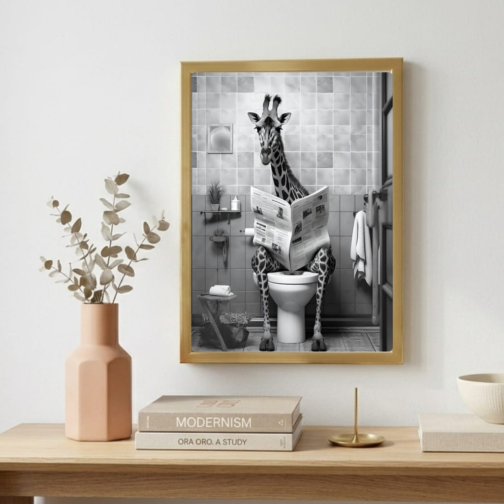 Giraffe house bathroom decor