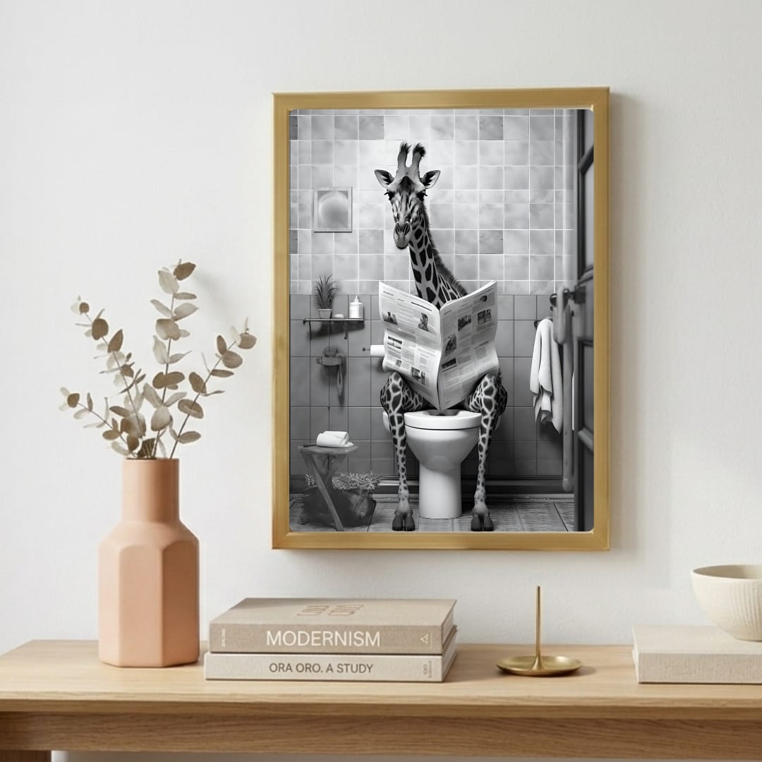 Giraffe house bathroom decor