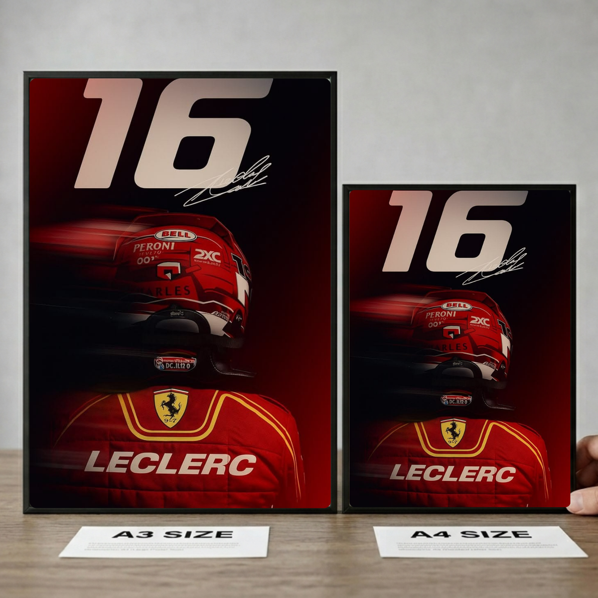 charles leclerc ferrari f1 poster with frame