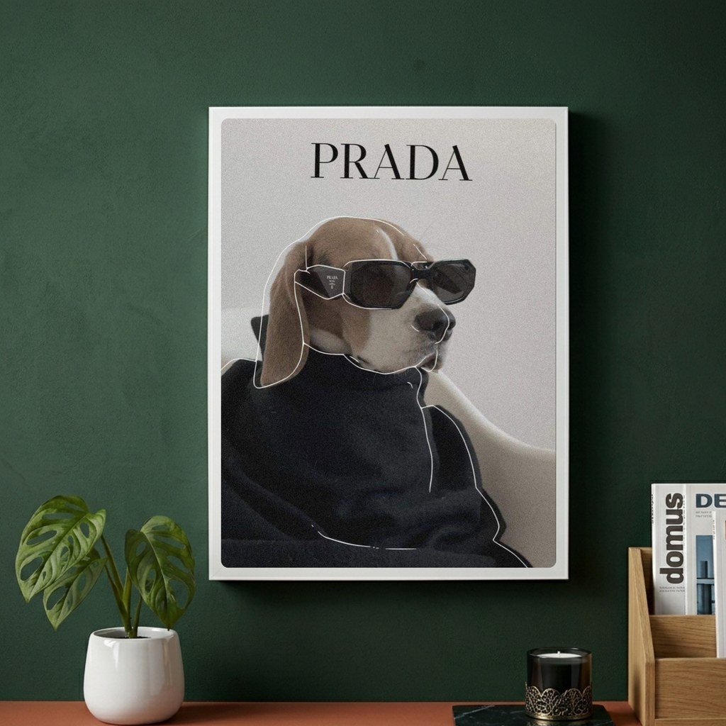 poster luxury brand dog