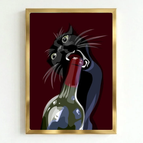 bar and restaurant decoration cat wine