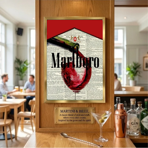 bar and restaurant decoration, Marlboro sigarette