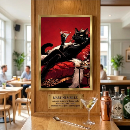 Cat cocktail bar and restaurant decoration