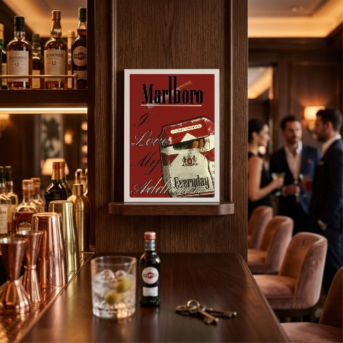 bar and restaurant decoration, Marlboro sigarette