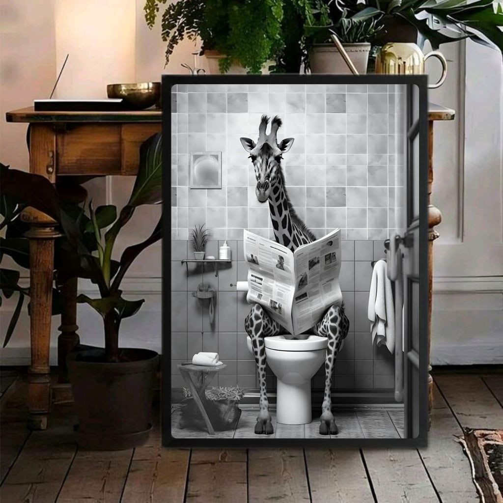 Giraffe house bathroom decor