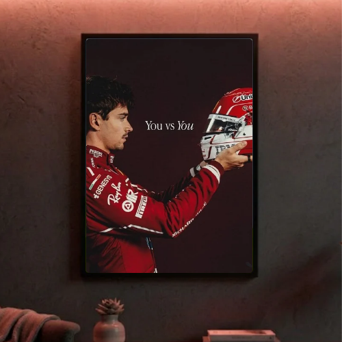 charles leclerc ferrari f1 poster with frame