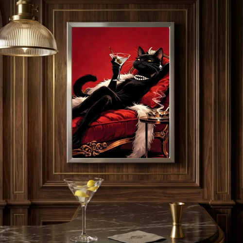 Cat cocktail bar and restaurant decoration