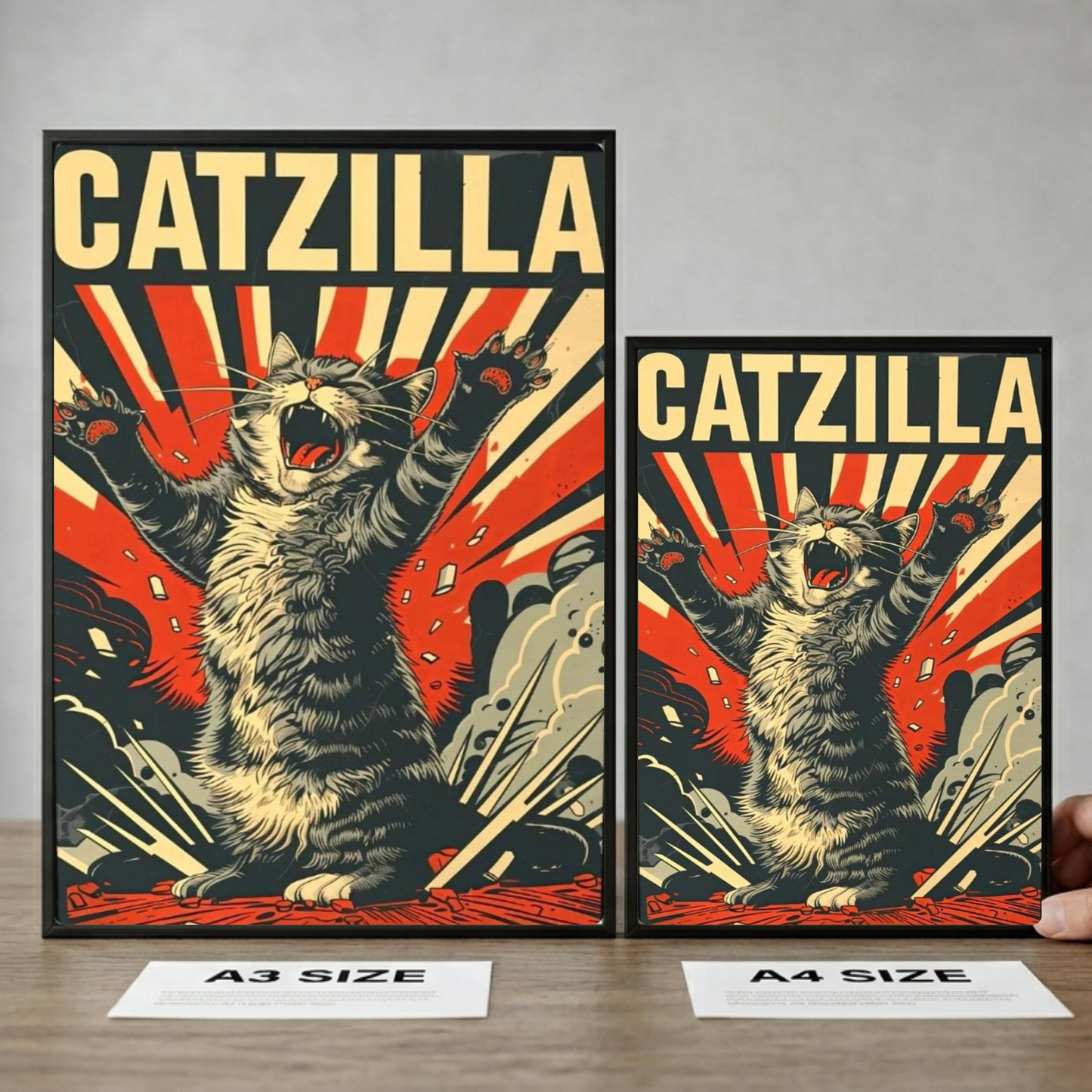 Cat poster with frame