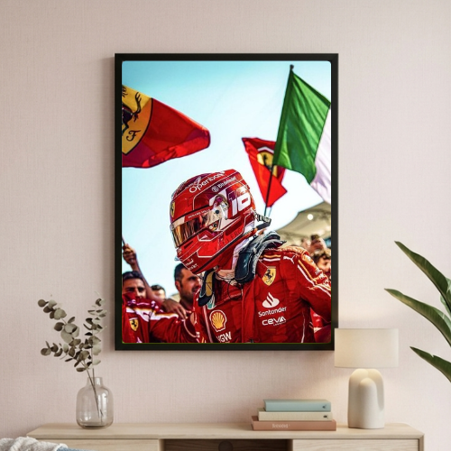 charles leclerc ferrari f1 poster with frame