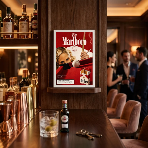 bar and restaurant decoration, Marlboro sigarette