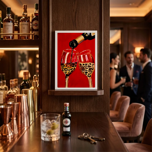 bar and restaurant decoration wine leopard chic