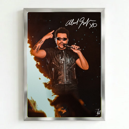 The Weeknd live autograph poster