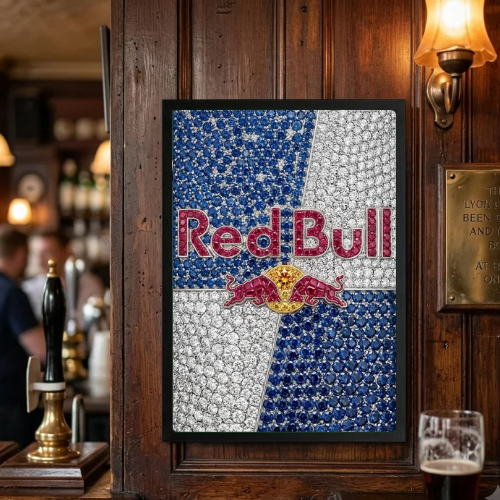 bar and restaurant decoration, red bull