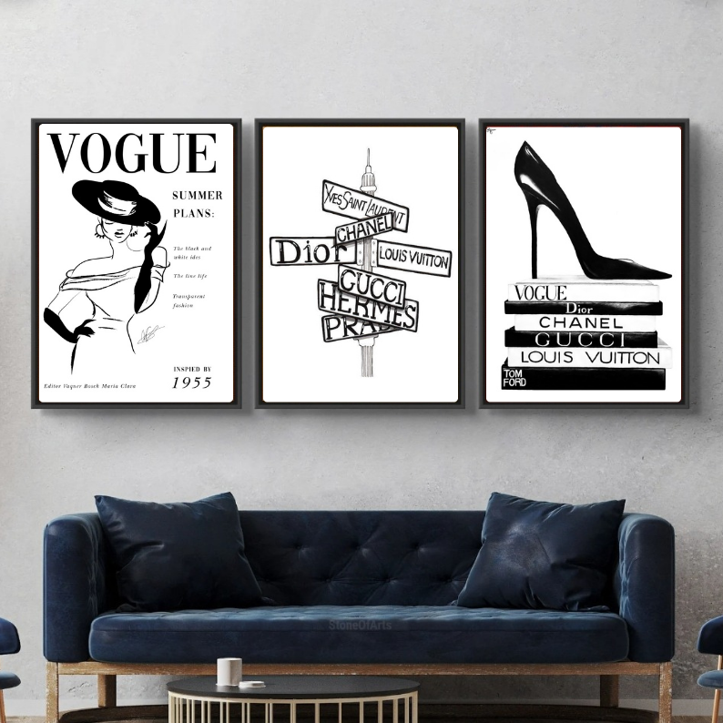 Set: luxury brand, vogue