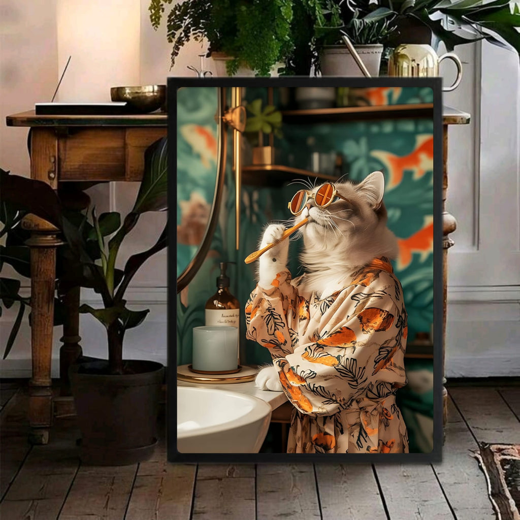 Cat house decor bathroom