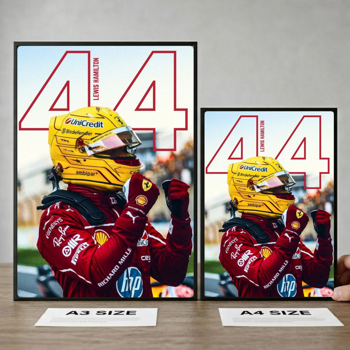 lewis hamilton ferrari poster with frame