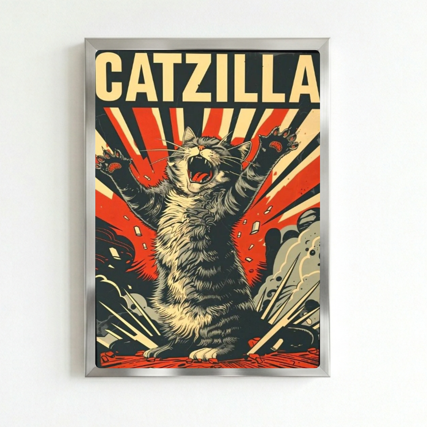 Cat poster with frame