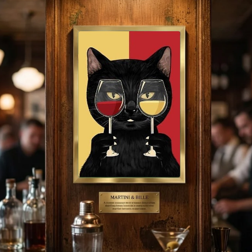 Cat Red and White Wine bar and restaurant decoration