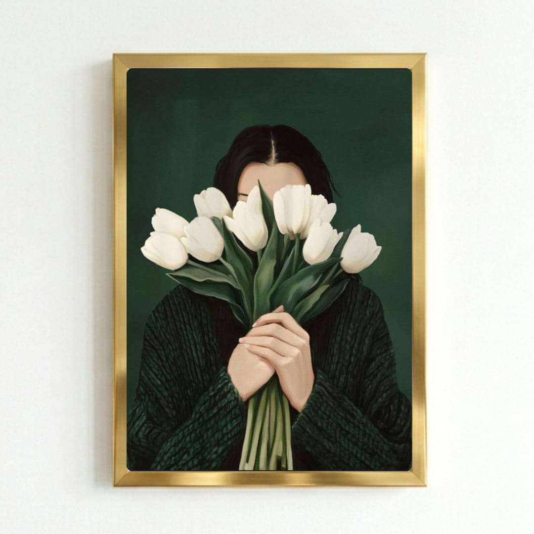 Girl flower house deco