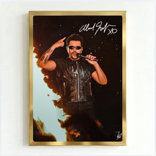 The Weeknd live autograph poster