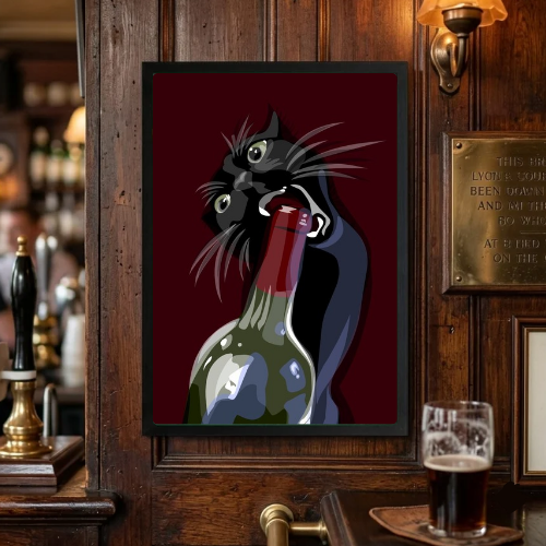 bar and restaurant decoration cat wine